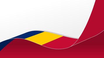 waving chad flag frame background with copy space for text. for national day vector