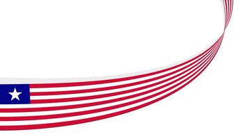 wavy liberia flag ribbon background with copy space for text. for national day vector