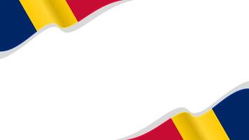 wavy chad flag frame background with copy space for text. for national day vector