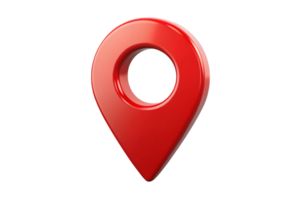 red map pin icon signifying location based services, modern navigation, and easy direction finding png