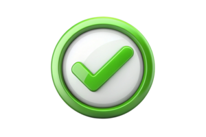 Green checkmark icon symbolizing success or approval, used in apps and web design, indicating positive action or confirmation png