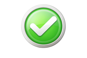 Green check icon on a circular background, commonly used in digital user interfaces for approval or completion status png