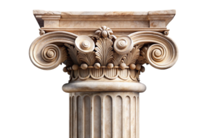 classical Corinthian column with intricate carvings, showcasing the ornate and majestic design of ancient architecture png