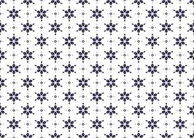 Seamless pattern illustration in traditional style - like Portuguese tile, ethnic fabric seamless pattern, dark blue on White background vector