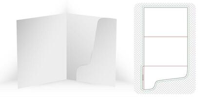 file folder business die cut templates designs 3d mock-up isolated white backgrounds for packaging branding, products compartments unique design, minimalist conceptual holder stationery product office vector