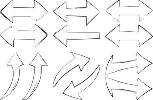 Artistic Hand Drawn Arrow Bundle for Design Work vector