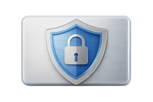 Digital lock protection with a security shield and microchip symbolizing data security, encryption, and safe payment systems in the internet era png