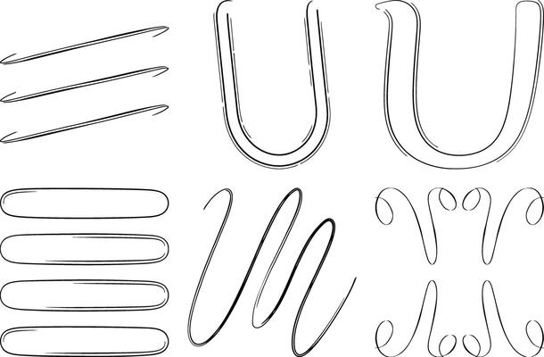 Stylish Hand Drawn Arrows Swirls and Underlines for Design Projects