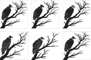 Dynamic Vulture Silhouette Pack vector