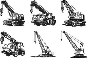 Crane Operation Design Set vector