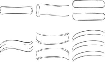 Dynamic Brush Stroke Design Set vector