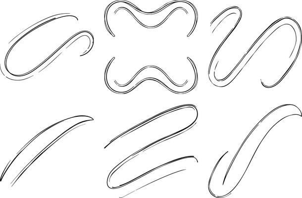 Artistic Hand Drawn Arrows Swirls and Underlines for Design Projects