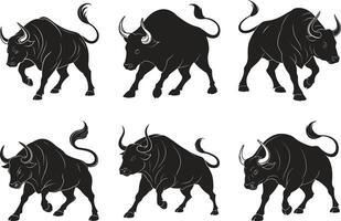 Roaring Bull Design Set vector