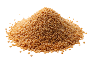 Yellow tasbi grains in a heap on a clean Transparent Background, emphasizing their smooth, uniform appearance and the natural color of the seeds png