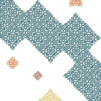 Islamic Geometric Ornament on Abstract Diagonal Composition with Stroke and Silhouette Textured vector