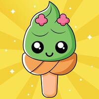Cute fabulous ice cream vector