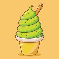 Ice cream cup with two scoops vector