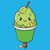 Fun and colorful ice cream cone illustration vector