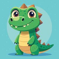 Green Crocodile Illustration for Kids' Projects vector