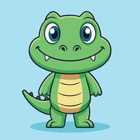 Cartoon Crocodile with Friendly Expression vector