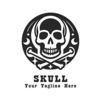 Logo Skull Simple Design With Flat Background vector