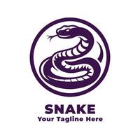Logo Simple Snake Design With Flat Background vector