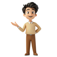 A cartoon man with his hands up and pointing png