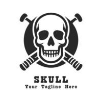 Logo Skull Simple Design Silhouette vector