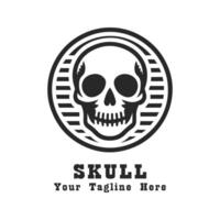 Skull Simple Logo Illustration With Flat Background vector