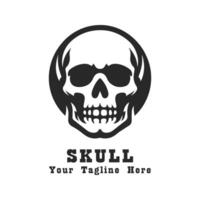 Logo Simple Skull Illustration With Grey Concept vector