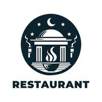 Design Simple Restaurant Logo With Flat Background vector