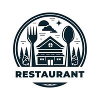 Logo Restaurant Simple Design With Flat Background vector