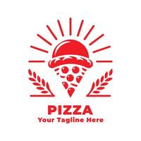 Logo Pizza Simple Design With Red Concept vector