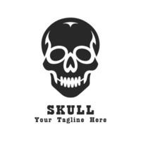 Skull Simple Logo Design Silhouette vector