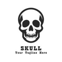 Simple Logo Skull Design With Grey Concept vector