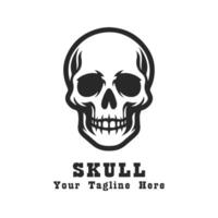 Simple Logo Skull Design Silhouette vector