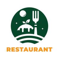 Logo Simple Restaurant Design With Flat Background vector