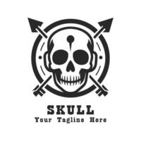 Logo Skull Simple Design With Grey Concept vector