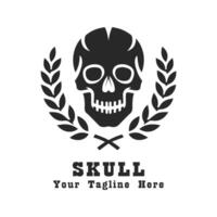 Logo Simple Skull Silhouette Illustration vector