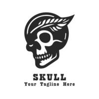 Simple Logo Skull Illustration With Flat Background vector