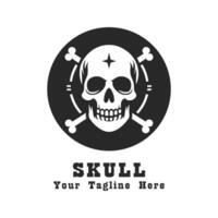 Skull Logo Simple Design With Flat Background vector
