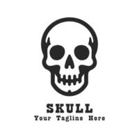 Logo Simple Skull Design With Flat Background vector