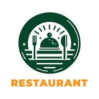 Logo Simple Restaurant Design Green And Yellow vector