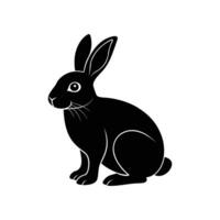Stylish Black and White Rabbit Icon for Wildlife, Animals, and Nature High-Quality vector