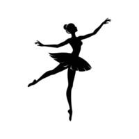 Black and White Ballet Dancer Icon for Dance, Performance, and Art vector