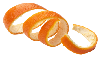 orange peel sliced into slices on transparent background png