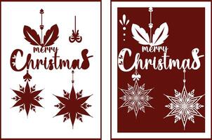 Christmas gift card 2 layer with snowflake and Christmas elements. vector