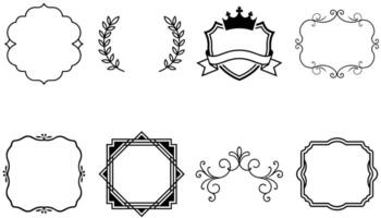 Classic Vintage Frames Borders Set on White Background vector