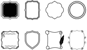 Antique-Inspired Frames and Retro Borders on White Background vector