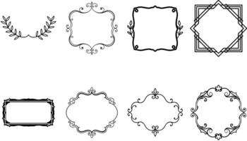 Retro Calligraphic Vintage Frames and Borders Isolated on White vector